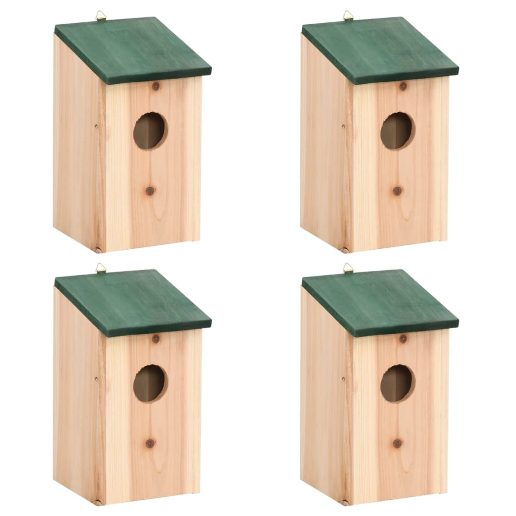 Vidaxl Vogelhäuser 4 Stcs 12x12x22 cm Holz