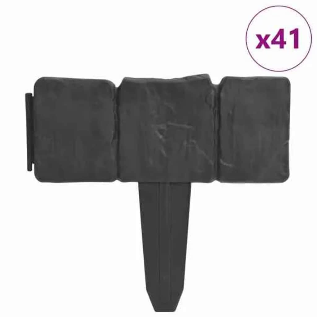 Vidaxl Gazonkanten 41 St Stein aus 10 m Kunststoff