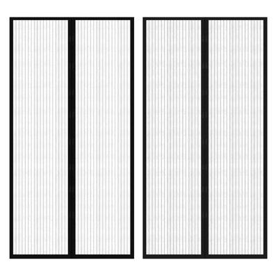 Vidaxl Insektentürvorhänge 2 PCs Magnetisch 210x100 cm schwarz