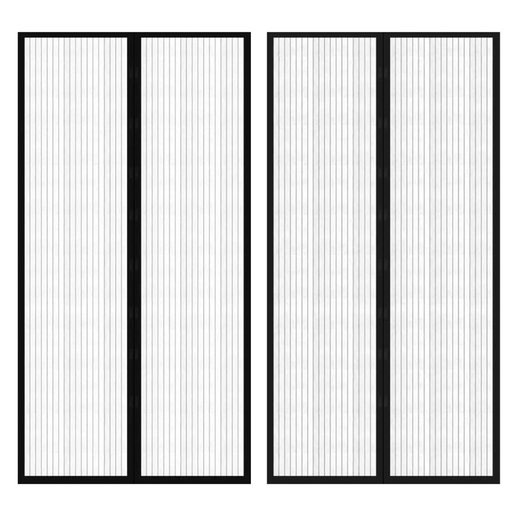 Vidaxl Insektentürvorhänge 2 PCs Magnetisch 210x100 cm schwarz
