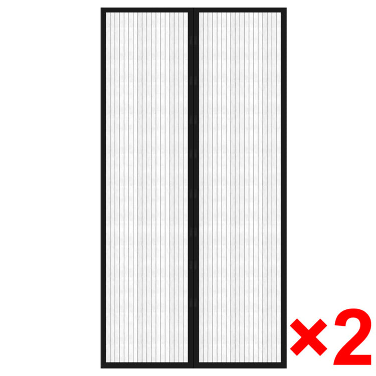 Vidaxl Insektentürvorhänge 2 PCs Magnetisch 210x100 cm schwarz