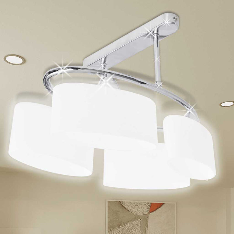 VIDAXL -Deckenlampe mit Ellipseglaskappen (4 x E14)