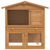 Vidaxl Kaninchen -Loft für draußen mit 3 Türen Holz