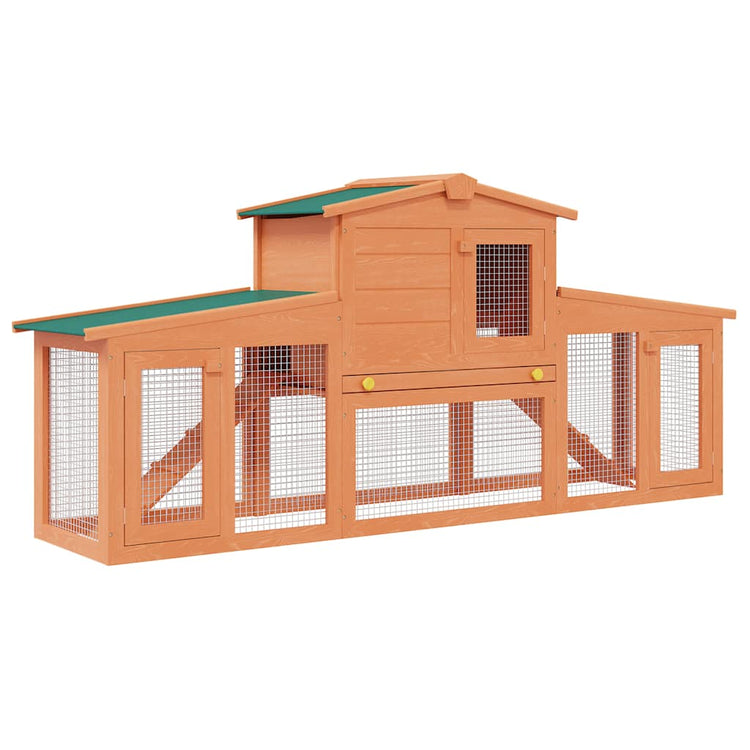 Vidaxl -Kaninchenhütte für Außen mit Dächern großer Holz