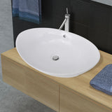 VIDAXL CERAMIC SINK OVAL 59 x 38,5 cm - afbeelding 1