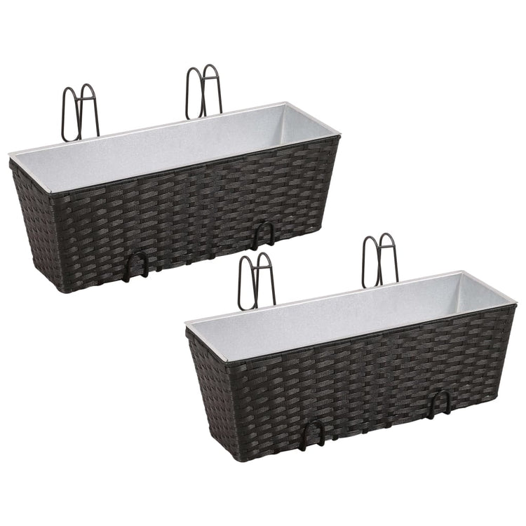 Vidaxl Balkon Anlage Bakken 2 St 50 cm Rattan Schwarz