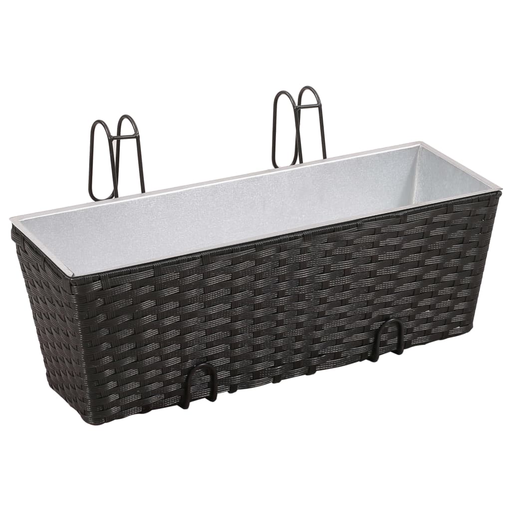 Vidaxl Balkon Anlage Bakken 2 St 50 cm Rattan Schwarz