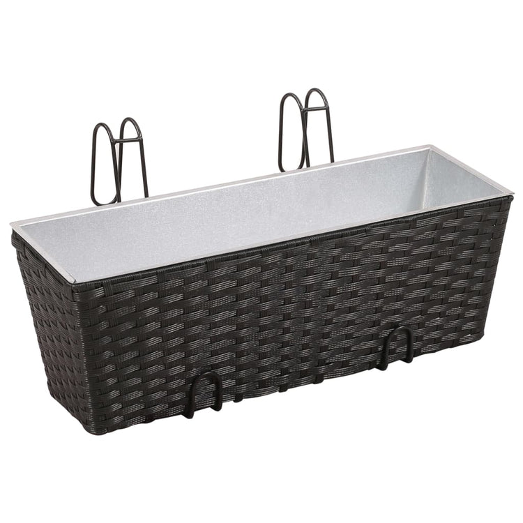 Vidaxl Balkon Anlage Bakken 2 St 50 cm Rattan Schwarz