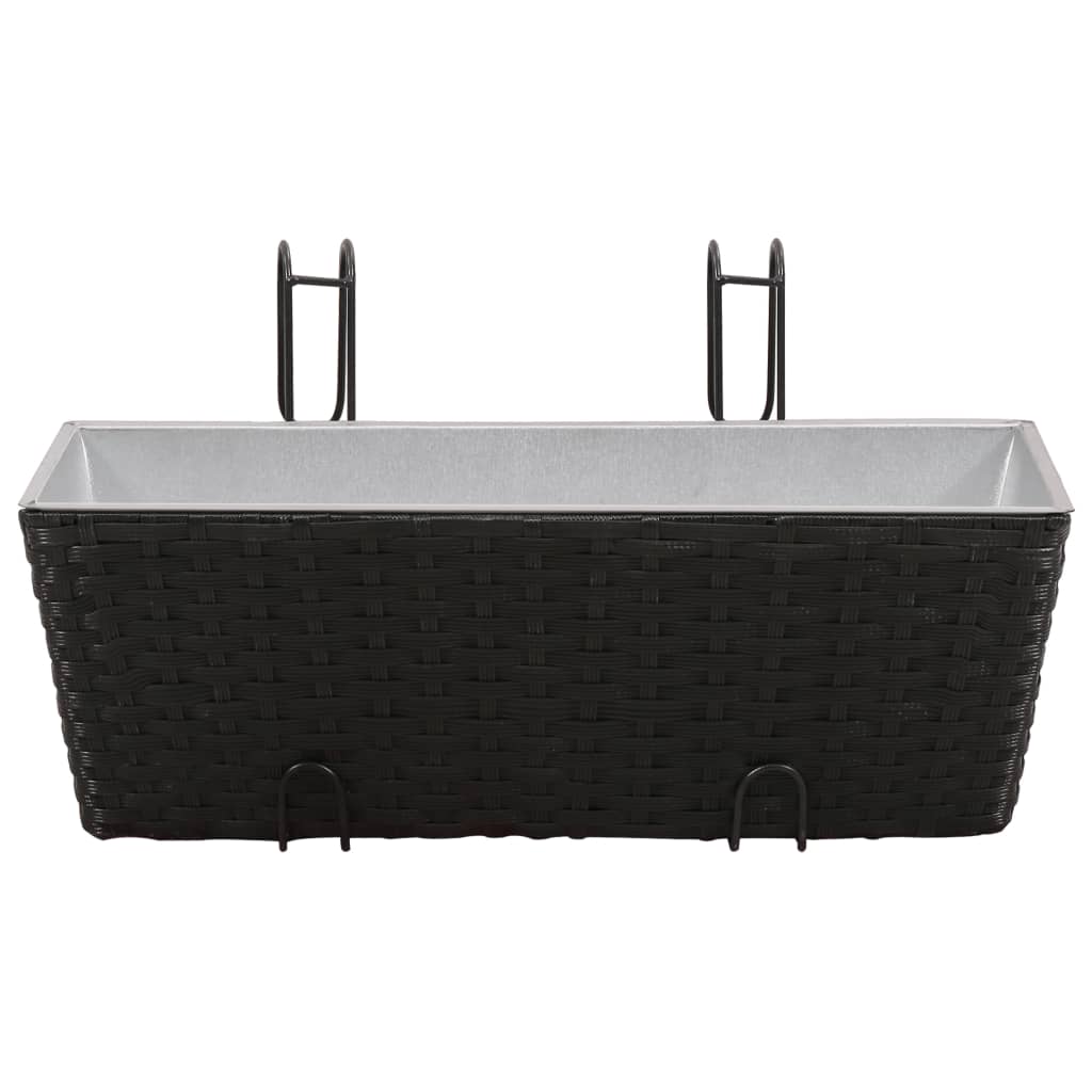 Vidaxl Balkon Anlage Bakken 2 St 50 cm Rattan Schwarz