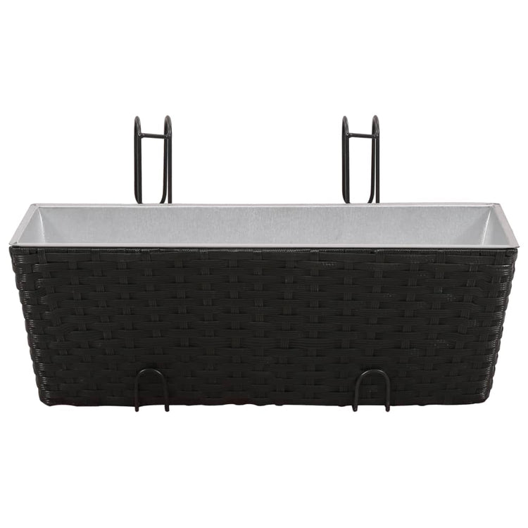 Vidaxl Balkon Anlage Bakken 2 St 50 cm Rattan Schwarz