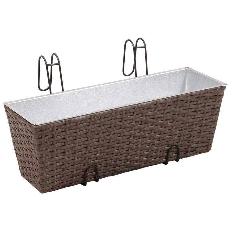 Vidaxl Balkonpflanzen Mülleimer 2 St 50 cm Rattan Brown
