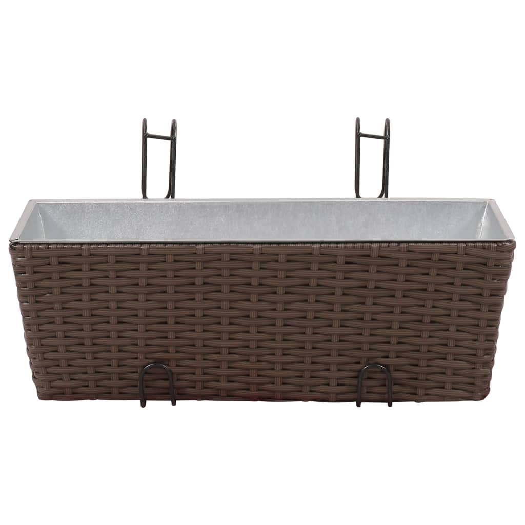 Vidaxl Balkonpflanzen Mülleimer 2 St 50 cm Rattan Brown