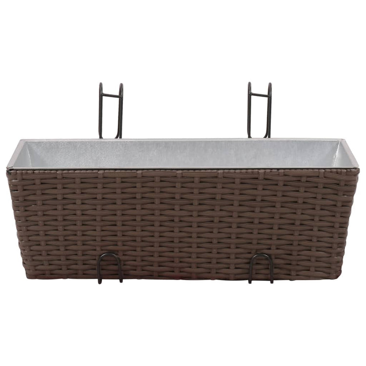 Vidaxl Balkonpflanzen Mülleimer 2 St 50 cm Rattan Brown