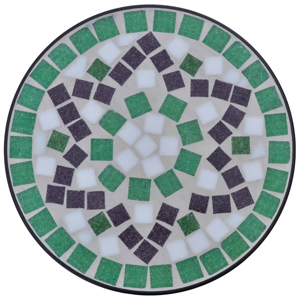 Vidaxl Biene Tabelle Mosaikgrün und Weiß