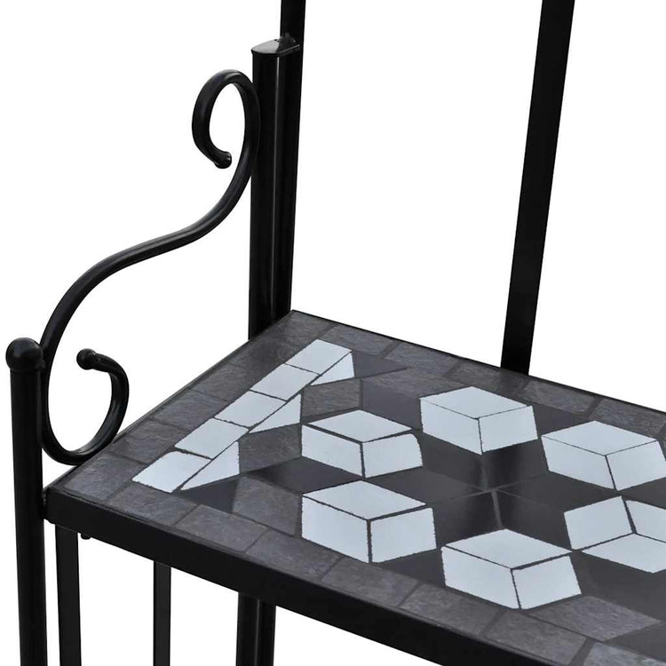 Vidaxl Pflanzenstandard Mosaikblau und Weiß