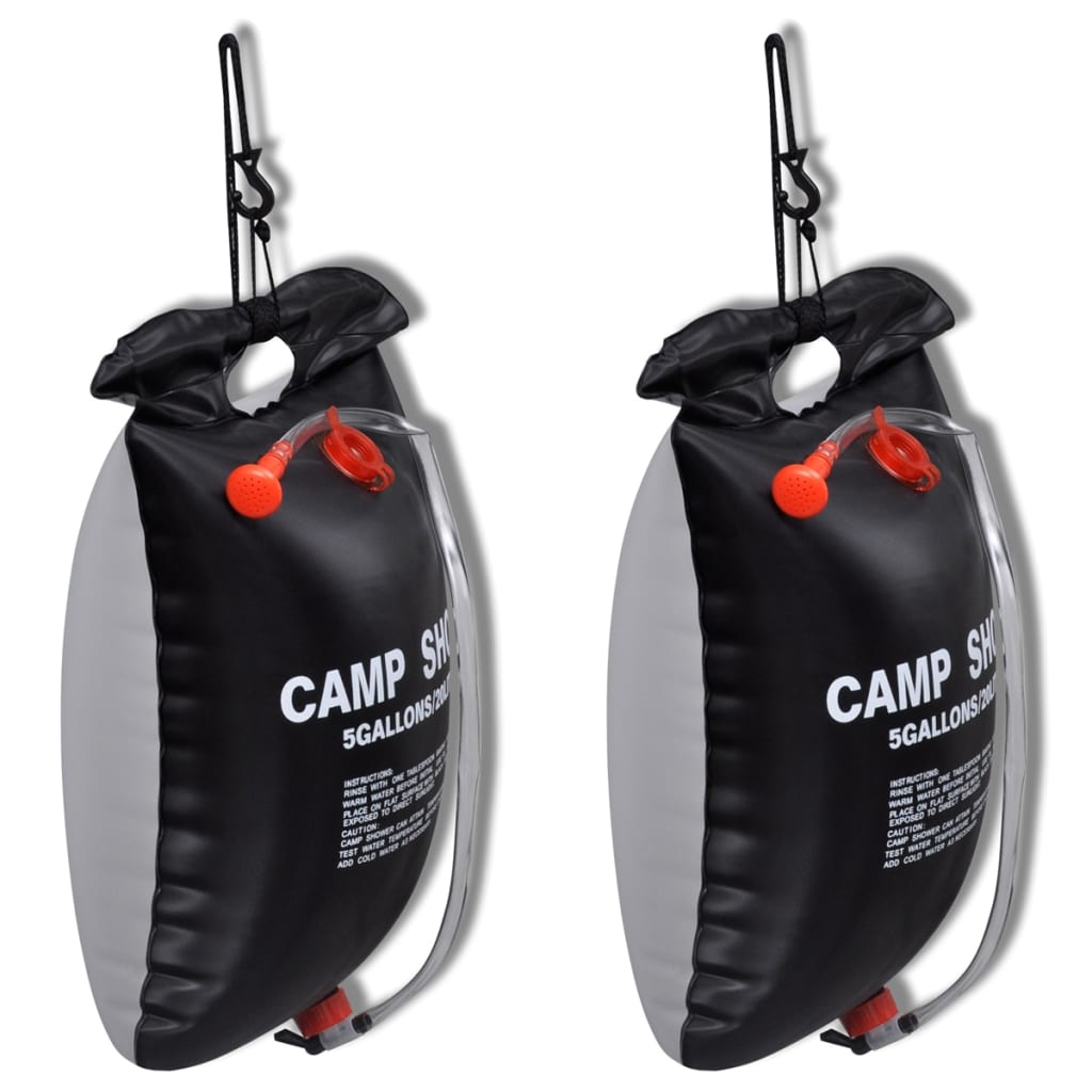Vidaxl Campingschauer 2 St. Solar 20 l