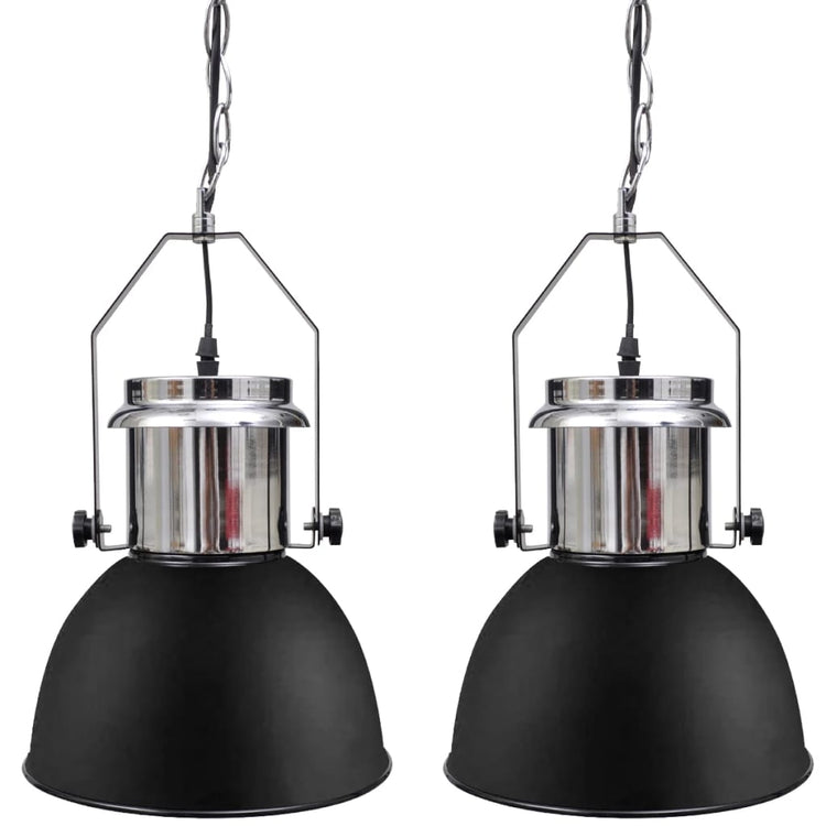 VIDAXL -Deckenlampen 2 STs in Höhenverstellbares modernes Metallschwarz