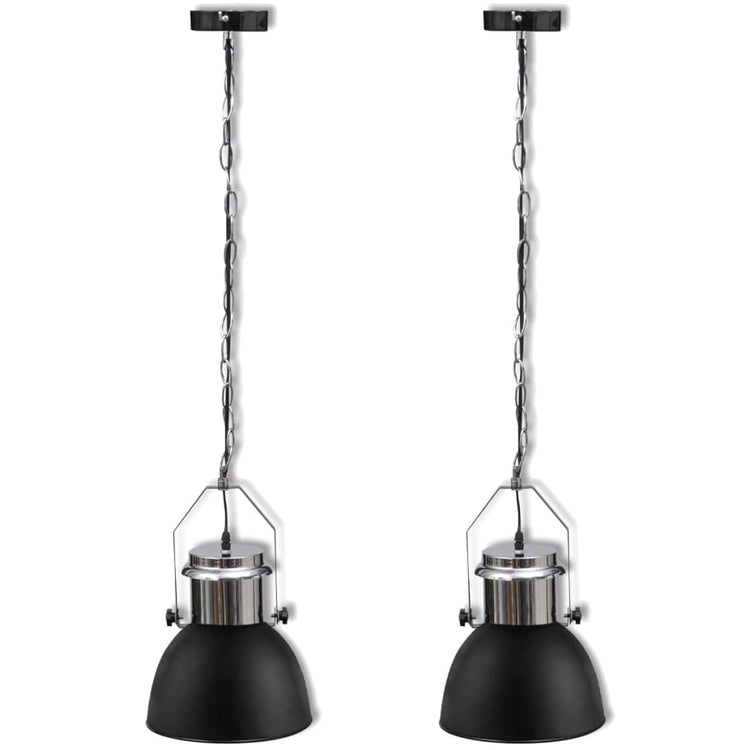 VIDAXL -Deckenlampen 2 STs in Höhenverstellbares modernes Metallschwarz