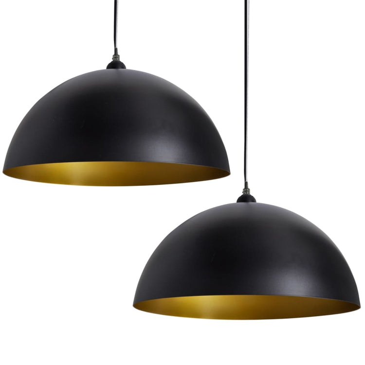 VIDAXL -Deckenlampen 2 STs in Höhe einstellbar halbkreisförmiger Schwarz