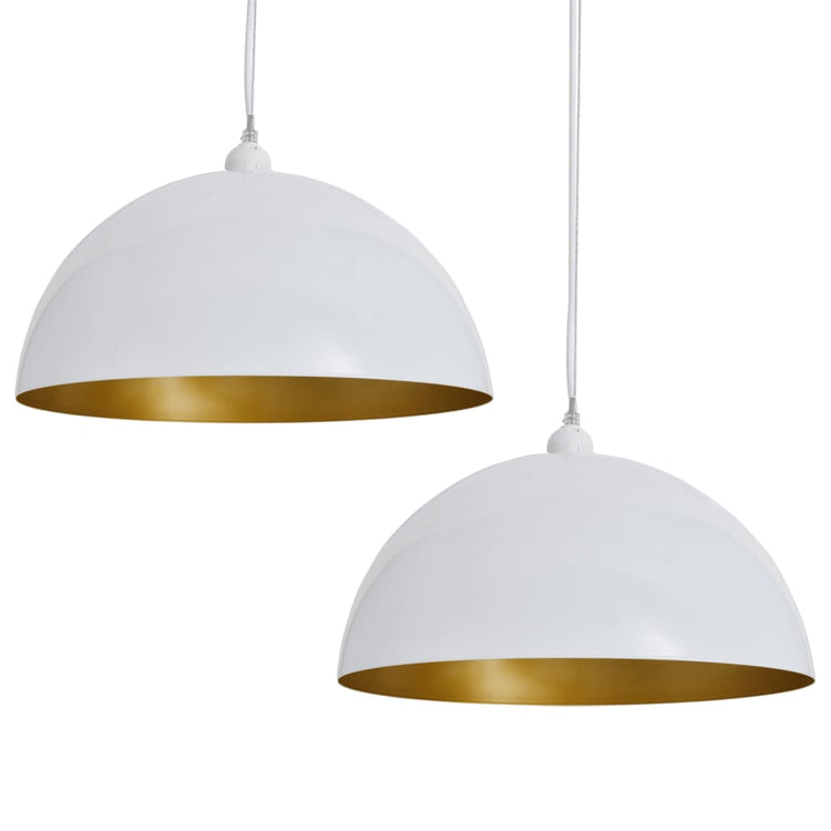 VIDAXL -Deckenlampen in Höhenverstellbarem halbkreisförmiger Weiß 2 STs