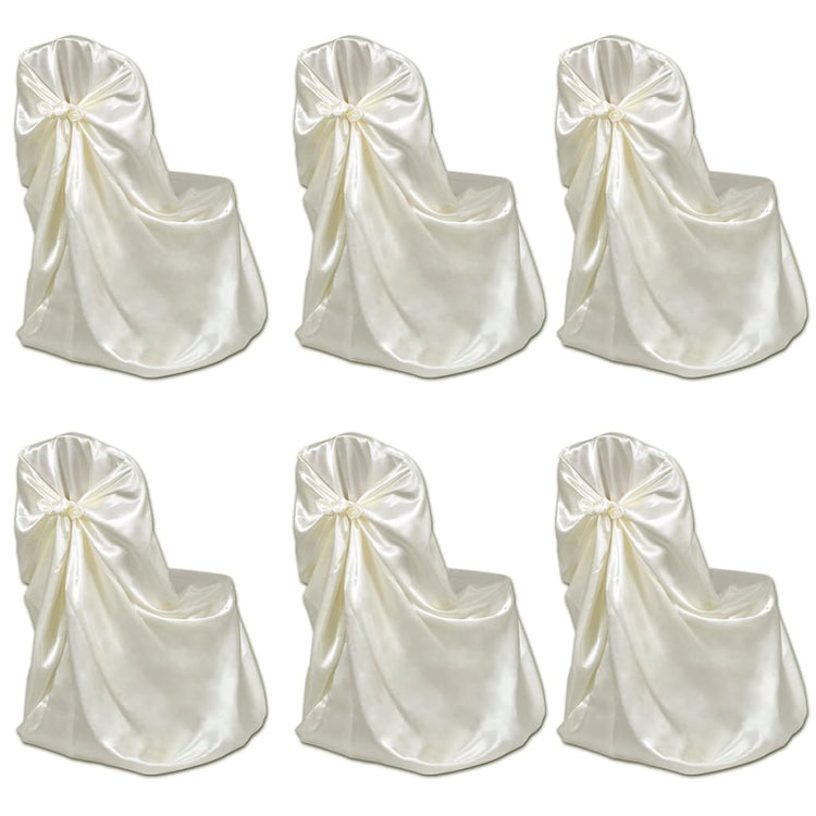 Vidaxl Hochzeitsstuhl Cover Creme (6 Stücke)