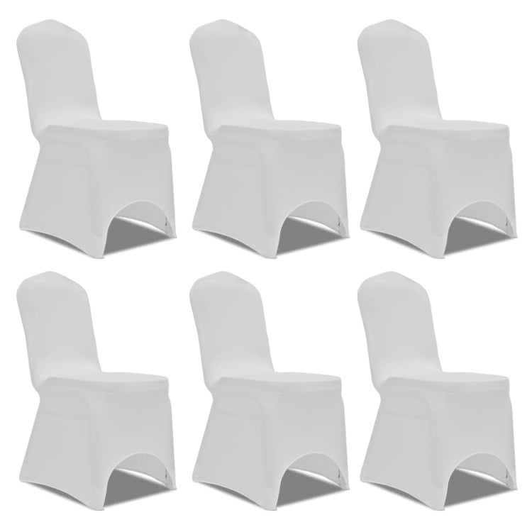 Vidaxl Stuhl Cover Stretch White (6 Stücke)