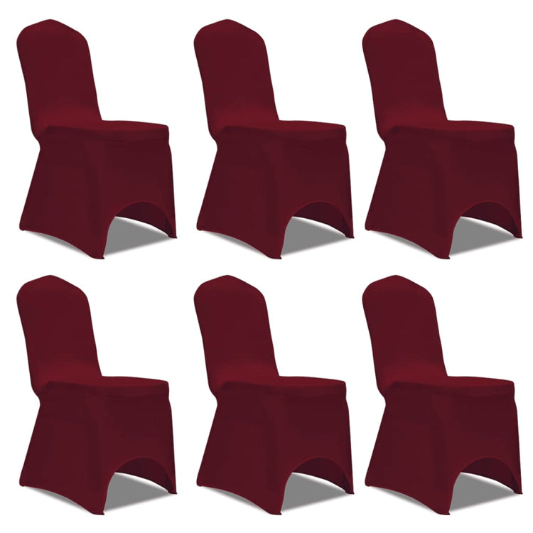 Vidaxl Stuhl Cover Stretch Bordeaux Rot (6 Teile)