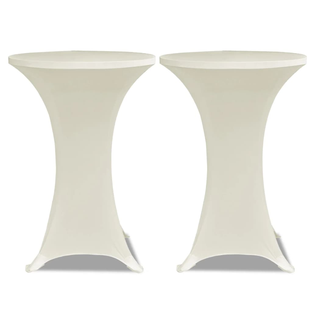 VIDAXL STIBLE TABEL COUND Ø80cm Sahne (2 Stücke)