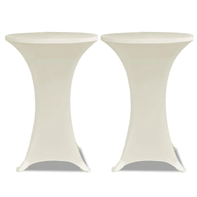 VIDAXL STIBLE TABEL COUND Ø80cm Sahne (2 Stücke)
