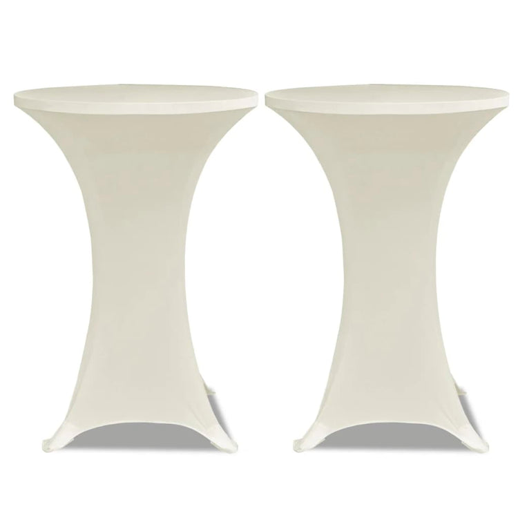 VIDAXL STIBLE TABEL COUND Ø80cm Sahne (2 Stücke)