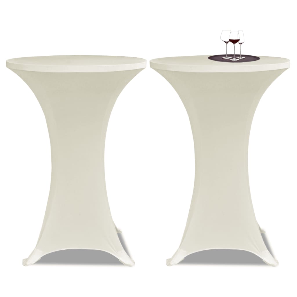 VIDAXL STIBLE TABEL COUND Ø80cm Sahne (2 Stücke)