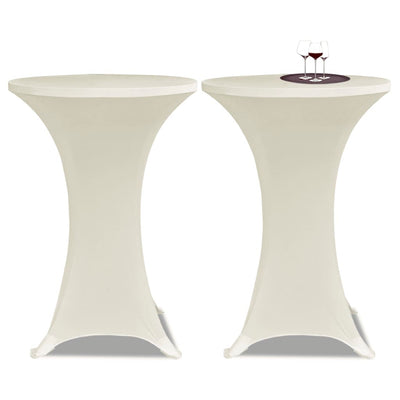 VIDAXL STIBLE TABEL COUND Ø80cm Sahne (2 Stücke)