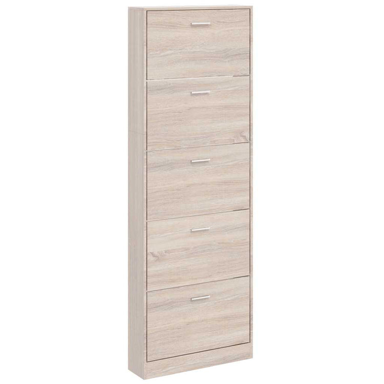 Vidaxl -Schuhschrank Holz mit 5 Ablagefächern Eichenaussehen