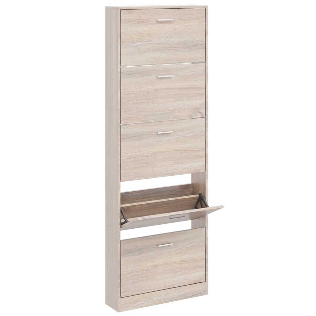 Vidaxl -Schuhschrank Holz mit 5 Ablagefächern Eichenaussehen