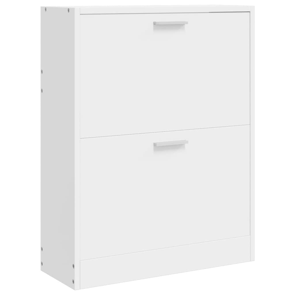 Vidaxl -Schuhschrank mit 2 Fächern Holzweiß