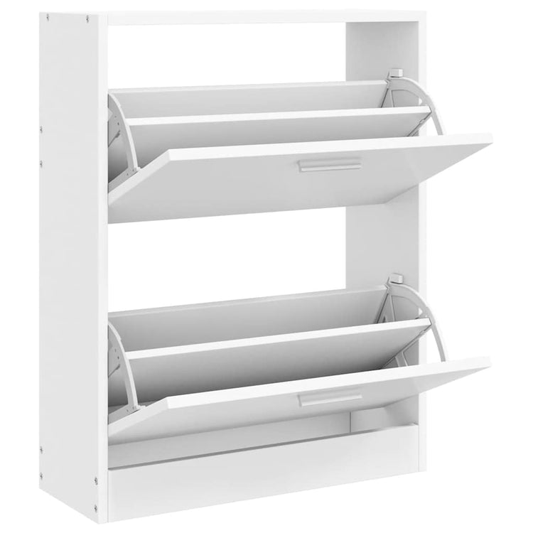 Vidaxl -Schuhschrank mit 2 Fächern Holzweiß
