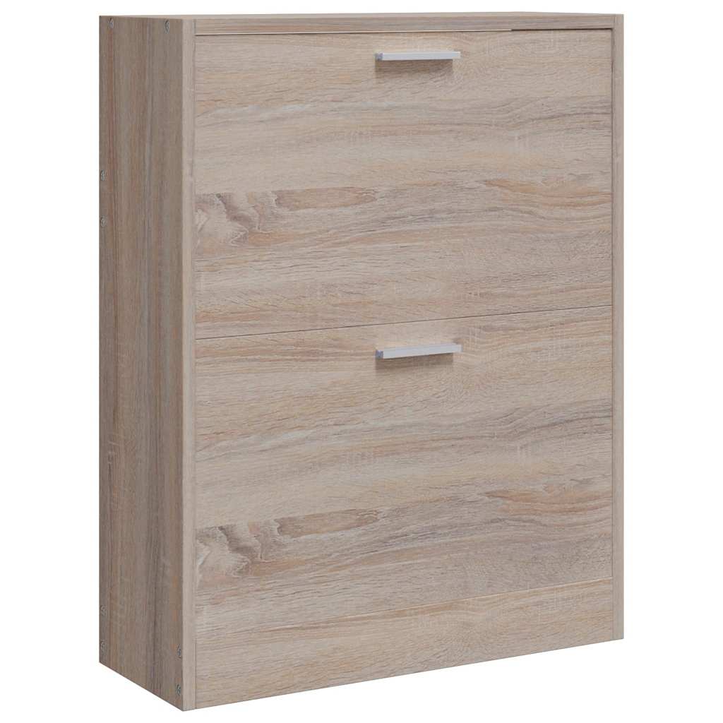 Vidaxl-Schuhschrank mit 2 Fächern aus Eichenholzholz