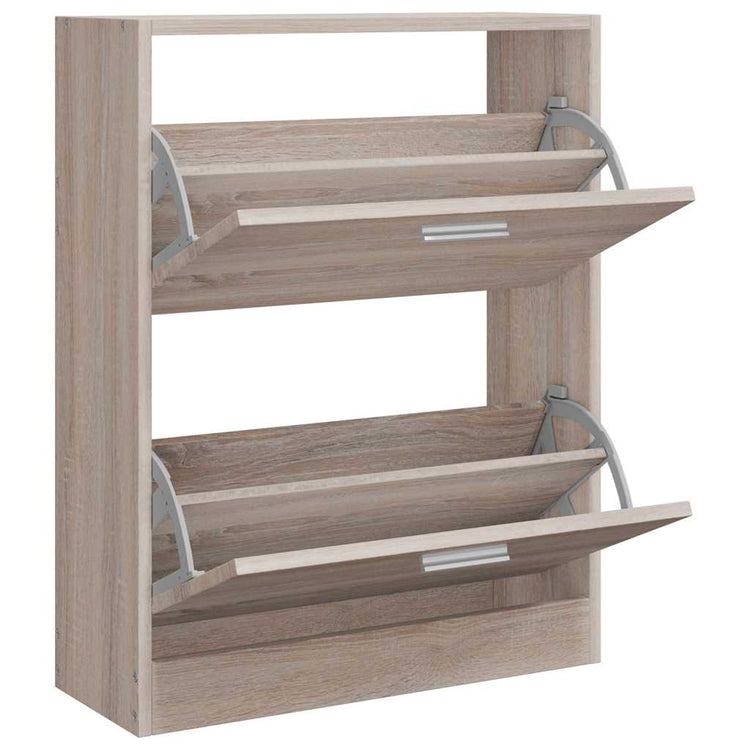 Vidaxl-Schuhschrank mit 2 Fächern aus Eichenholzholz