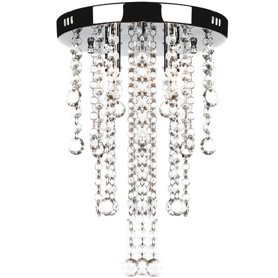 Vidaxl Deckenlampe mit Kristallperlen Metallweiß