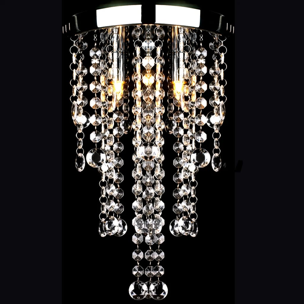 Vidaxl Deckenlampe mit Kristallperlen Metallweiß