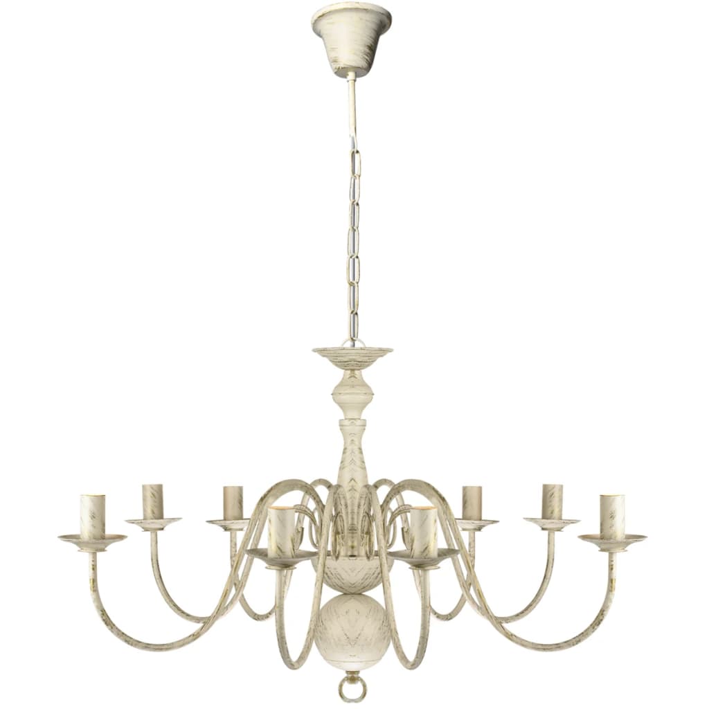 Vidaxl Kronleuchter weißes Metall 8 x E14 Lampen