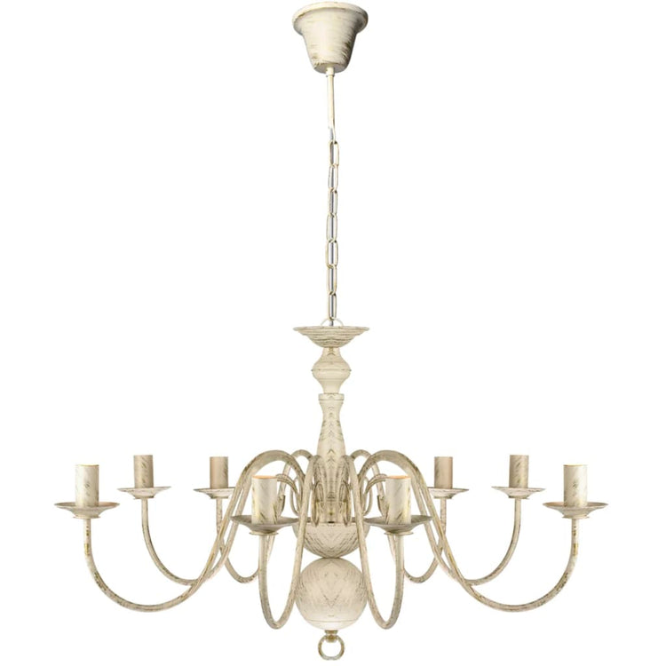 Vidaxl Kronleuchter weißes Metall 8 x E14 Lampen