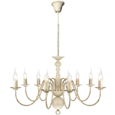 Vidaxl Kronleuchter weißes Metall 8 x E14 Lampen