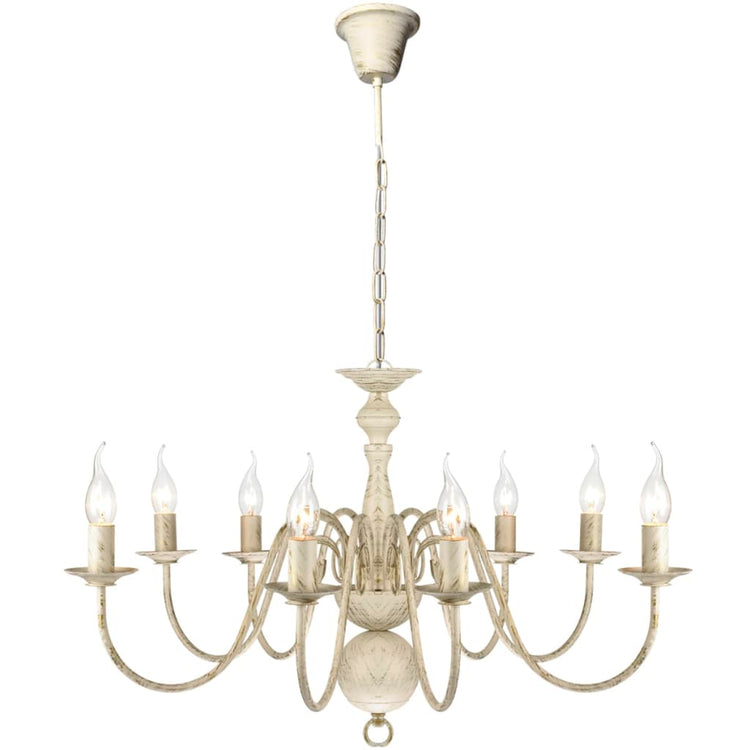 Vidaxl Kronleuchter weißes Metall 8 x E14 Lampen
