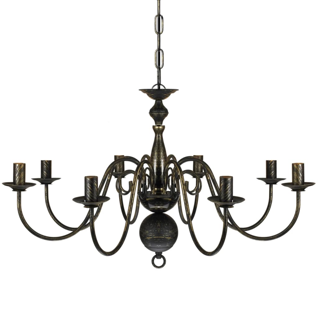 Vidaxl Kronleuchter Black Metal 8 x E14 Lampen