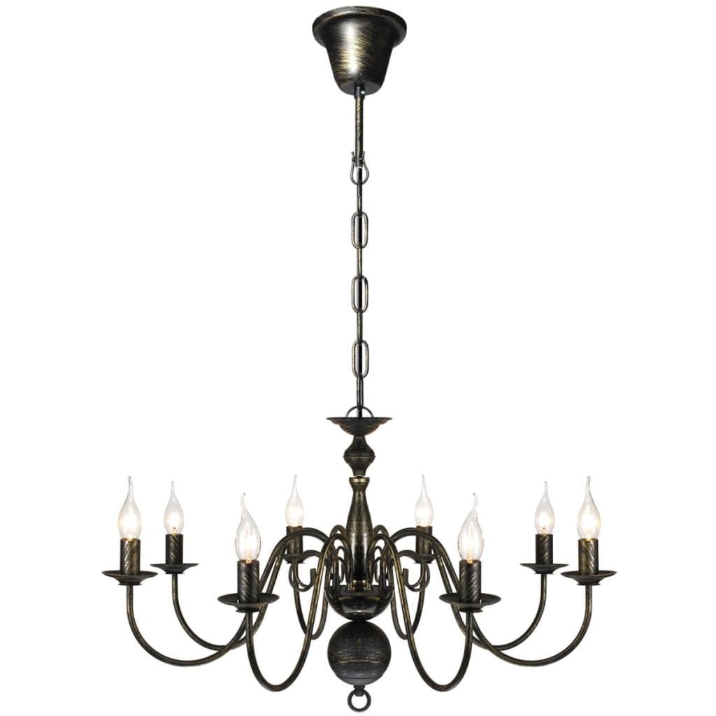 Vidaxl Kronleuchter Black Metal 8 x E14 Lampen