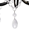 Vidaxl Kronleuchter Art Nouveau Metallkristallperlen 3 Glühbirnen Schwarz schwarz