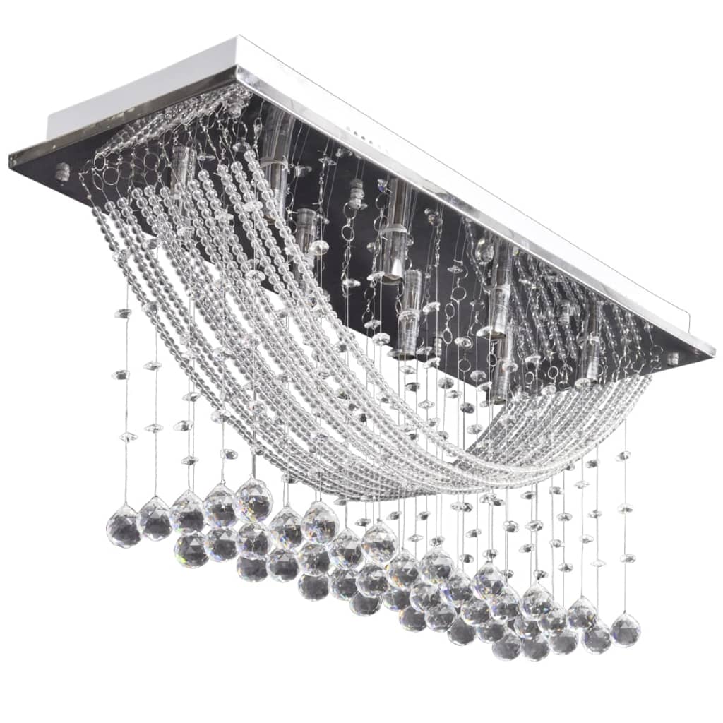 VIDAXL -Deckenlampe mit glitzerndem Glas Kristallperlen 8xg9 29 cm