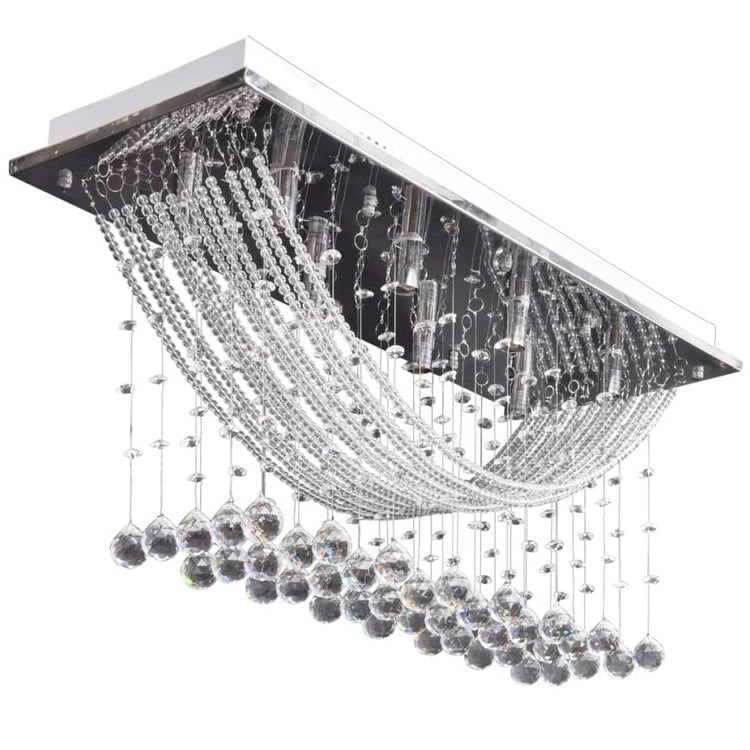 VIDAXL -Deckenlampe mit glitzerndem Glas Kristallperlen 8xg9 29 cm