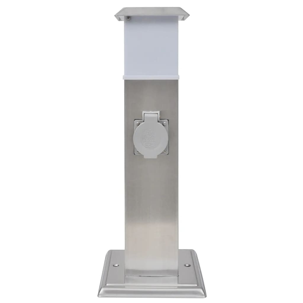 Vidaxl BuitenStopContact auf der Säule mit Lampe (Edelstahl)